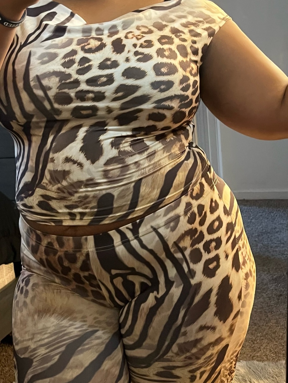Leopard and Zebra Print Two Piece Set